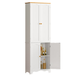 OKD 72 Tall Single Door Storage Pantry Cabinet Organizer with Adjustable  Shelves, Dark Rustic Oak