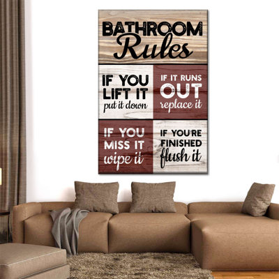 Toilet Commandments Wall Sign Canvas Print
