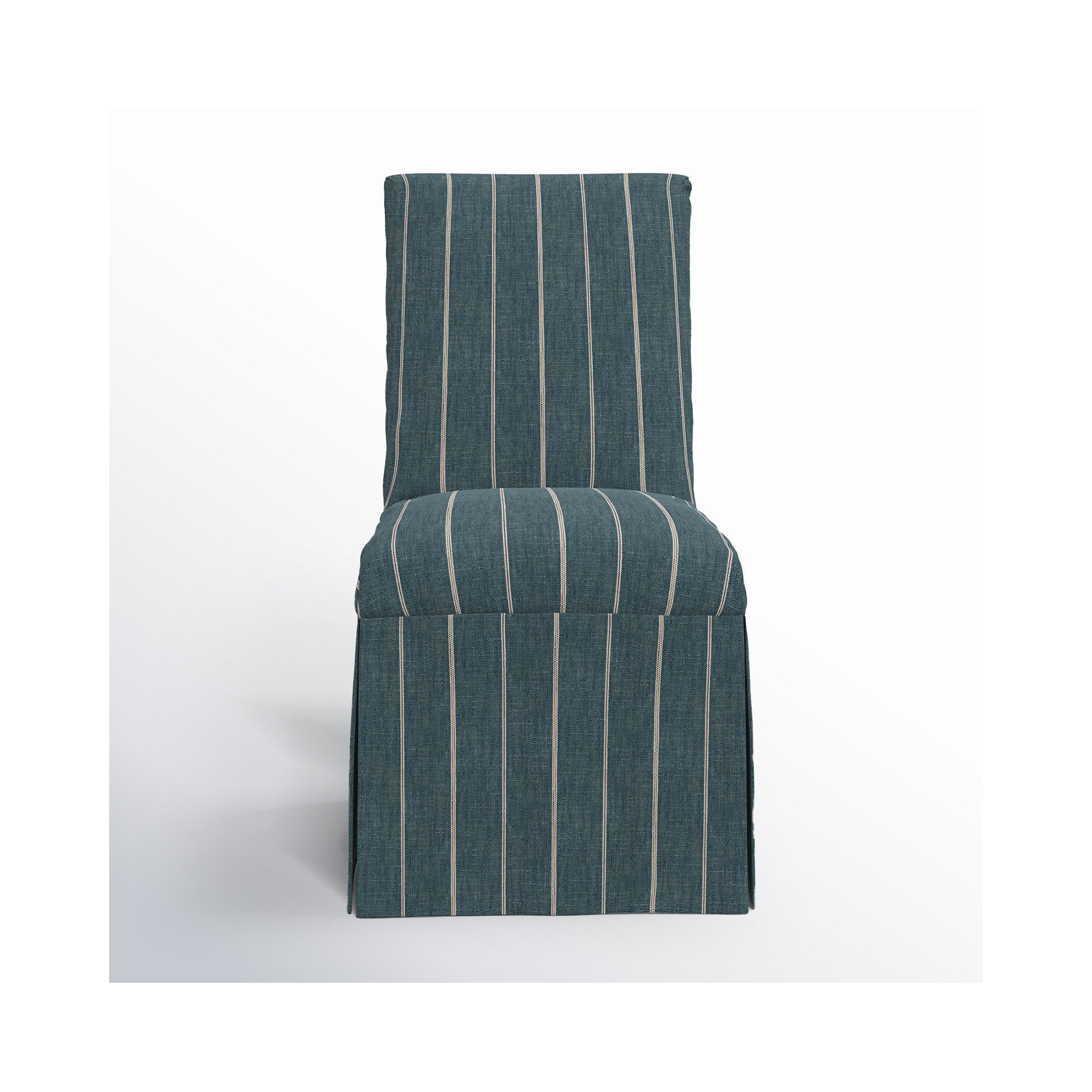 Ivanka Upholstered Parsons Chair, Fritz Indigo Stripe