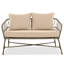 Ensemble de conversation d'extérieur 4 personnes d'inspiration bohémienne avec coussins amovibles, ensemble de conversation pour patio avec plateau en bois