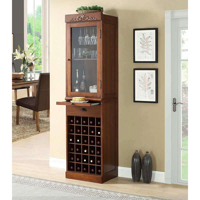 19.69" Brown Rectangular Solid Wood Wine Racks, Brown