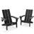 Maillet 2 Person Outdoor HDPE Folding Adirondack Chairs With Cell Phone Stand (Set Of 2)-123349696