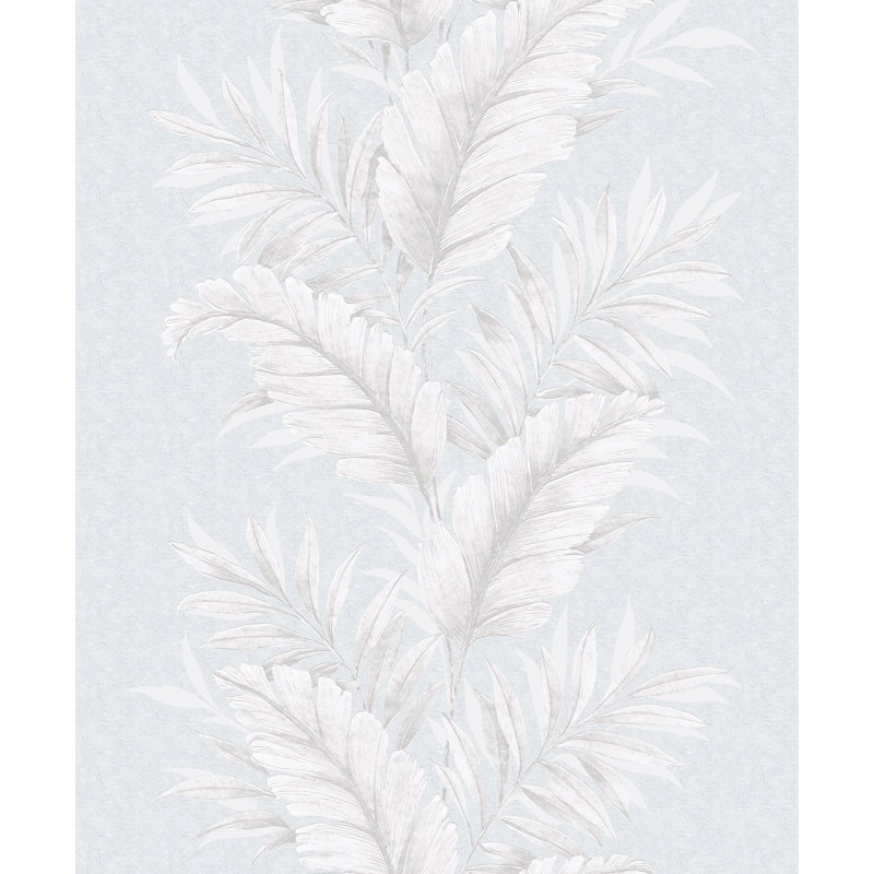 Palazzo Fern Stripe Wallpaper Roll, Light Gray