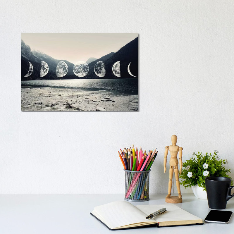 Moonlight Mountains 1 Piece Wrapped Canvas Wall Art, 20.32 cm H x 30.48 cm W