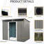 Rangement extérieur 8 x 6 pi avec plaque transparente et portes verrouillables - Améliore la fonctionnalité de votre espace