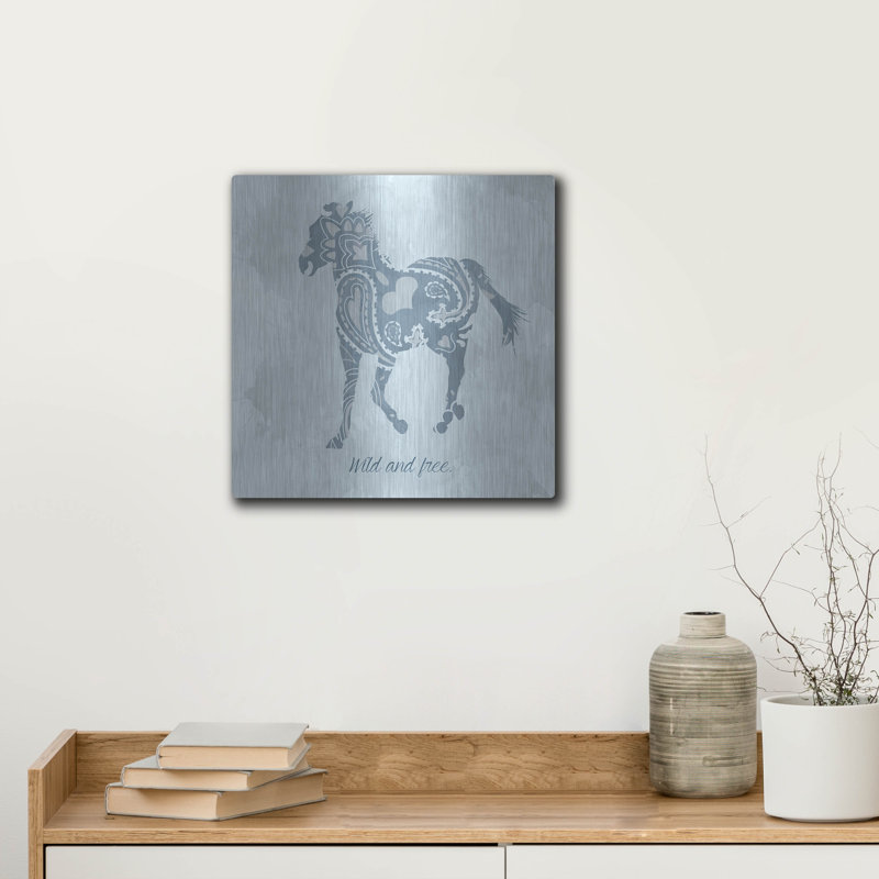  'Horse Wild' by Erin Clark Metal Wall Art, 24" x 24", H 12 po x l 12 po