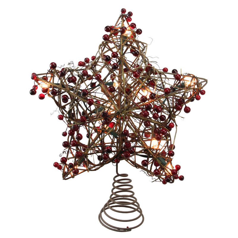 13.5'' Glass Astrology & Stars Lighted Tree Topper