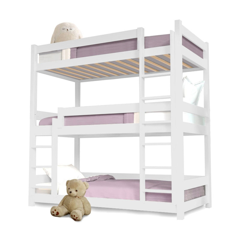 Gotmar Single (3') Triple Sleeper Bunk Bunk Bed, White