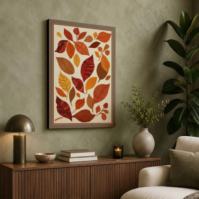 Scattered Autumn Leaves Botanical - Wrapped Canvas