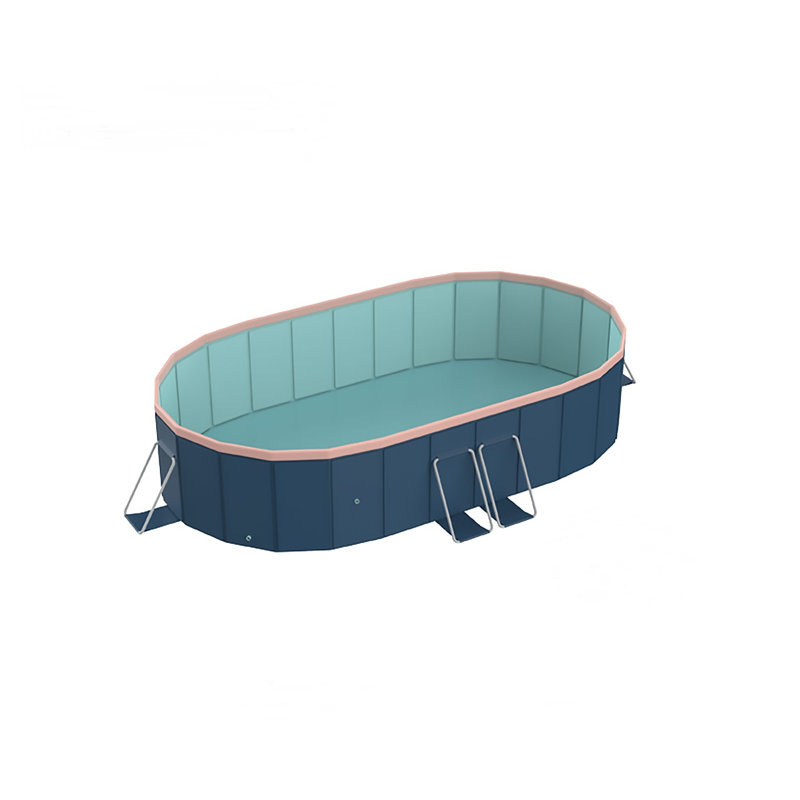 Structure pliante en PVC bleu-gris, piscine hors-terre compacte de 7 pieds, structure non gonflable