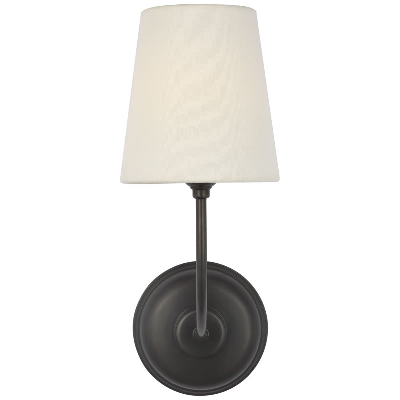 Thomas O'Brien Vendome 16" Cordless Single Sconce with Linen Shade, Bronze