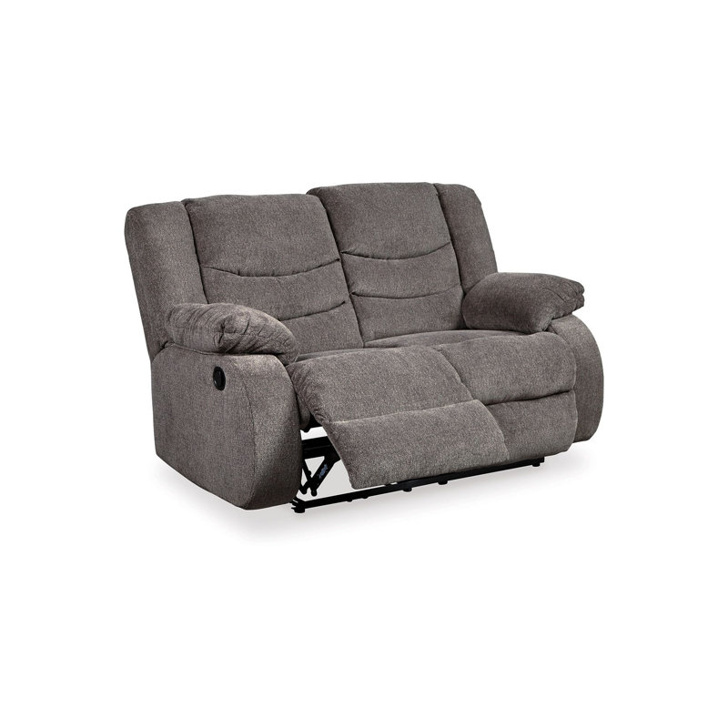 Causeuse inclinable en chenille de 63 po Sarahkate, Gris chenille