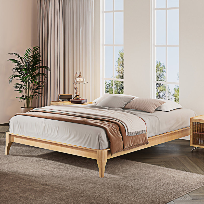 Wood Platm Bed Frame, Natural, Full