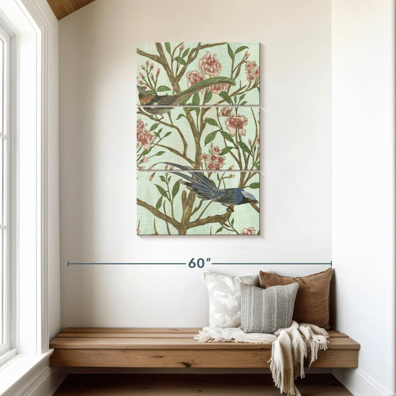 Brampt délicat chinoiserie II, H 45 po x l 28 po