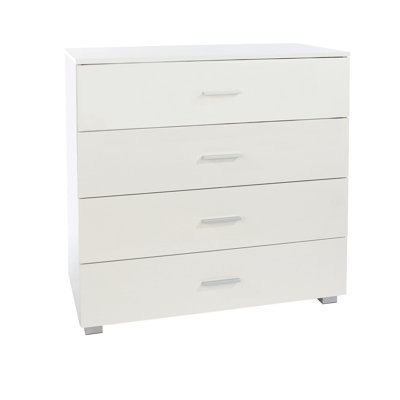 Kowtko White gloss 4 Drawer Chest
