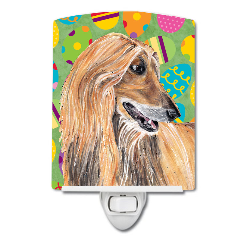 Flat Coated Retriever SantaMarina Eggtravaganza Ceramic Night Light, Bearded Collie