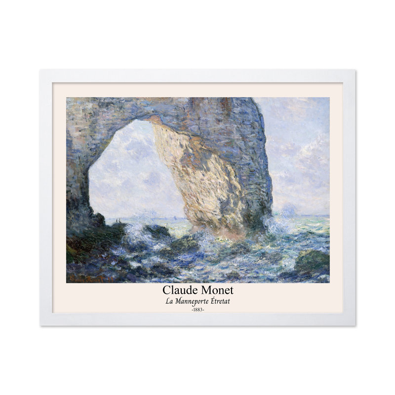 Claude Monet - La Manneporte, Poster, 18"H x 24"W, White Framed