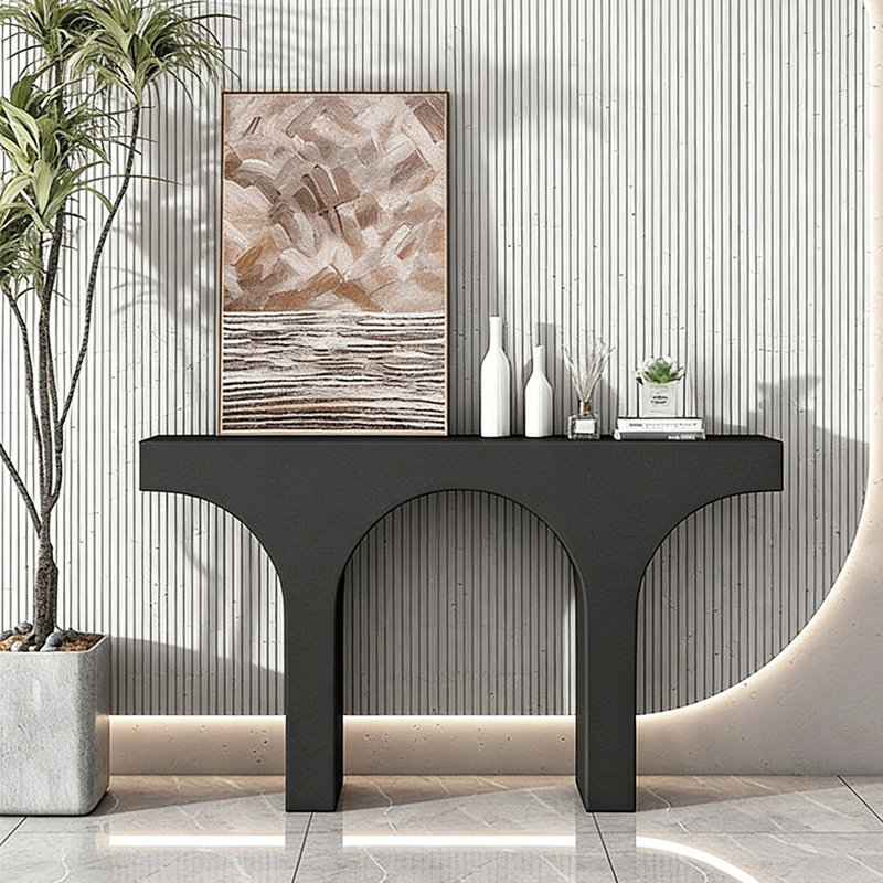 Console moderne de style nordique, Noir, H 33,5 po x l 51,2 po x P 13,8 po