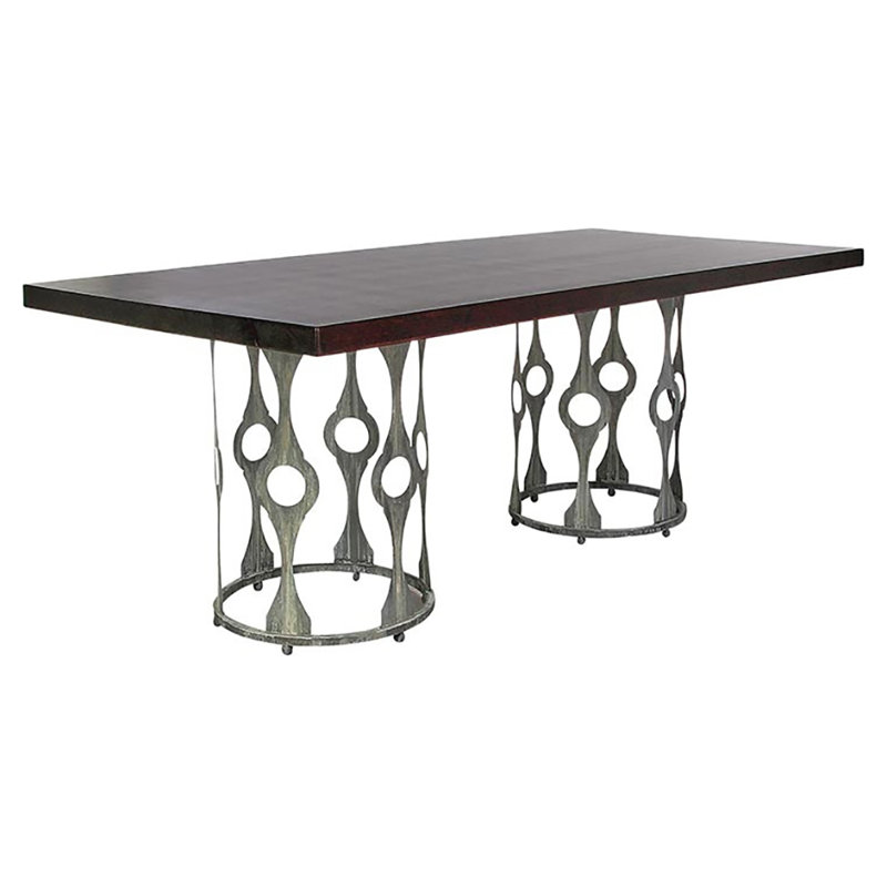 Table de salle à manger Balustrade, Bois teint foncé