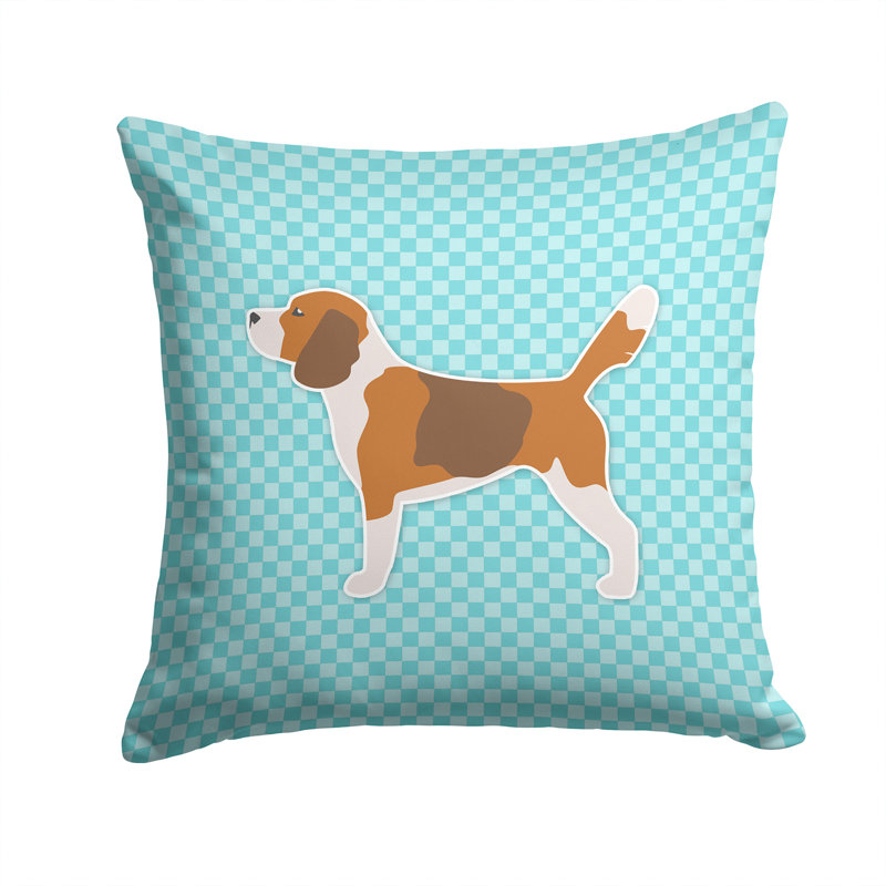 Beagle Square Indoor/Outdoor Throw Pillow, 14" H x 14" W x 3" D, Blue