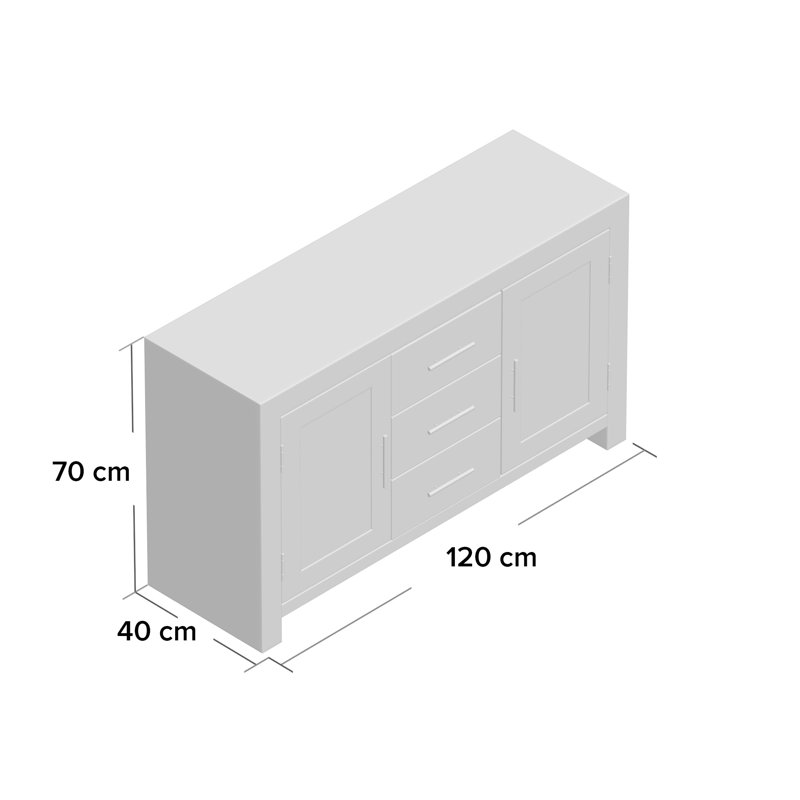 Harvey 120cm Solid Wood Sideboard
