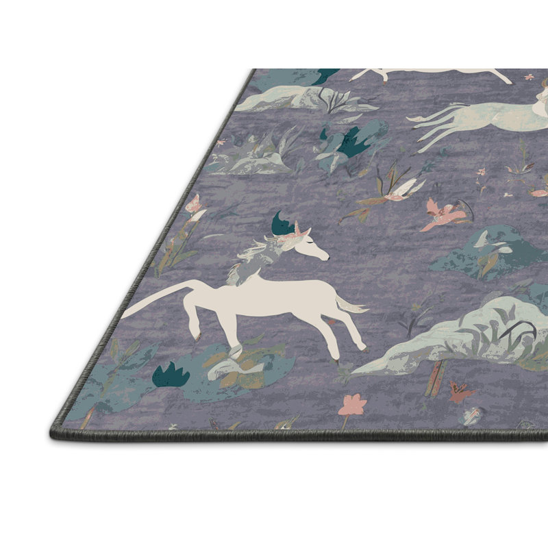 Tapis gris soyeux et moelleux, Rond 3 pi