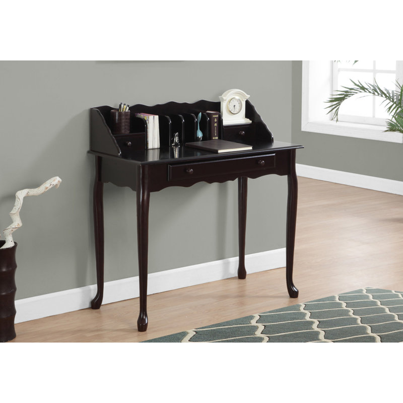 Bureau d'ordinateur, bureau personnel, ordinateur portable, tiroirs de rangement, L 36 po, bureau, bois brun, traditionnel