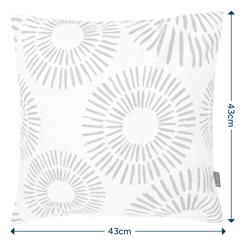 Indoor / Outdoor Abstract Square Cushion, Yellow/White Golden Sun