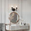Luminaire de meuble-lavabo moderne avec abat-jour en verre transparent, éclairage de salle de bain mural avec douille E26, finition noire mate durable pour le couloir et la chambre à coucher