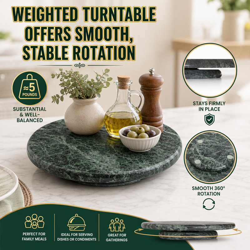 Red Barrel Studio® Pearson Marble Lazy Susan