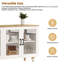 Buffet 70 po compatible avec téléviseur, mélange de noyer et blanc, pieds en forme de gourde, support de tablette réglable avec armoire-buffet en bois massif, portes en verre transparent, tablettes, salon-1364945635