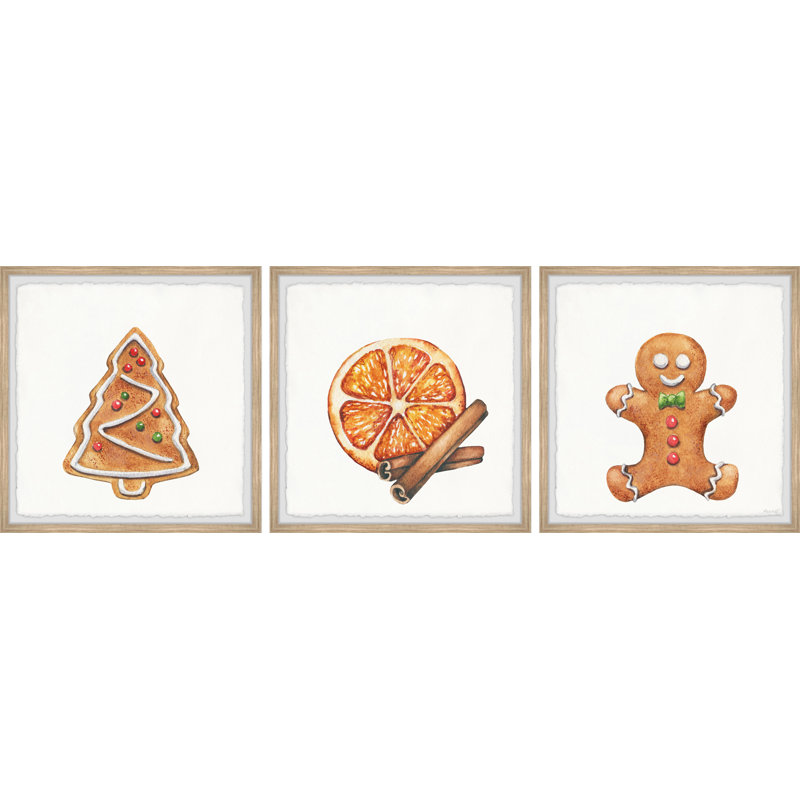 Best Best Christmas Cookies Triptych, H 12 po x l 12 po x P 1,5 po
