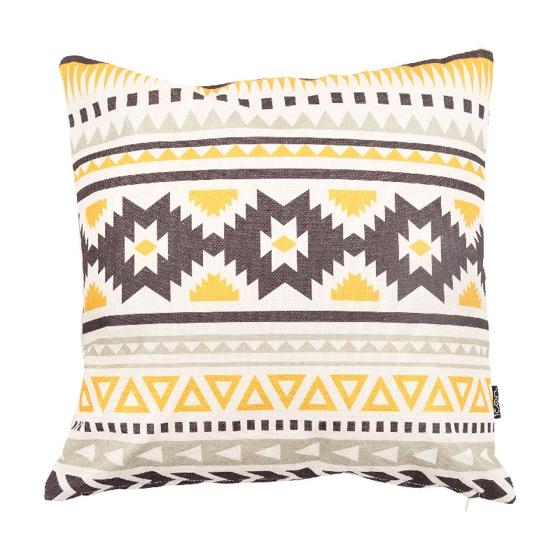 Bean Bag Bazaar Indoor-Outdoor Cushion, Yellow Aztec, 4