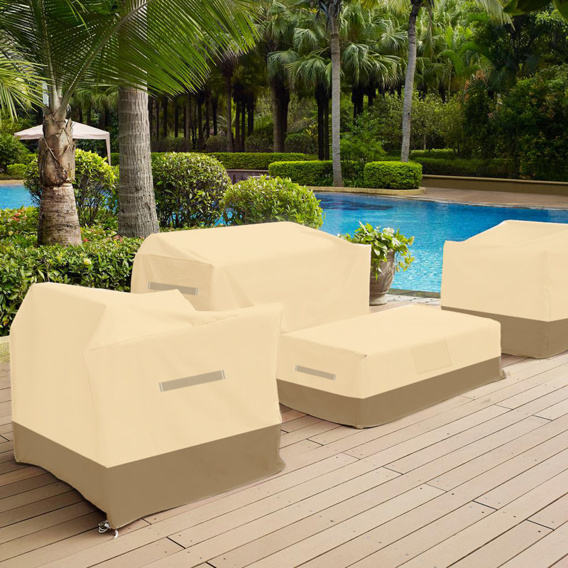 Modestina Outdoor Patio Sofa Cover, Biege/Brown
