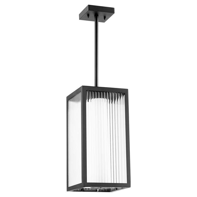 Lanterne suspendue d’extérieur à del 17,13 po 1 ampoule Mobrup, Noir