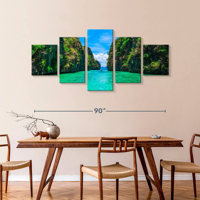 Paysage marin tropical El Nido, H 42 po x l 92 po