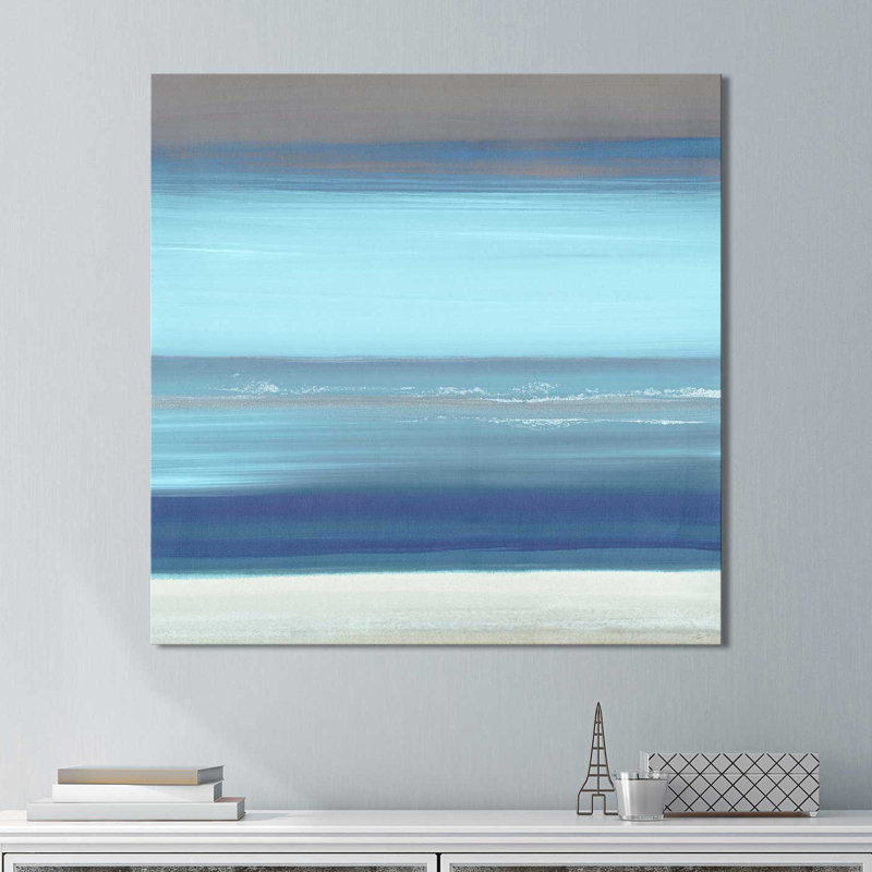 «The Sea II», reproduction de peinture à l'aquarelle, H 28 po x l 28 po x P 1,5 po, Toile tendue