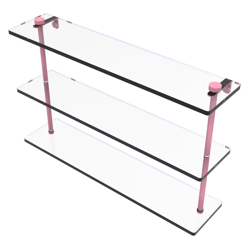 Yutika 3 Piece Tiered Shelf, 15" H x 22" W x 5" D, Pink