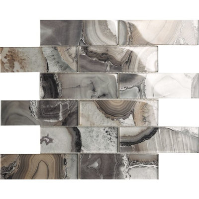 Carreau de mosaïque en verre Agate 12 po x 12 po