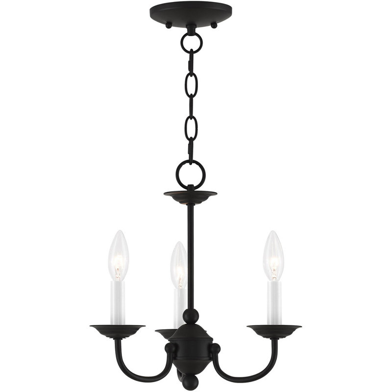 Lustre classique à 3 lumières de style bougie