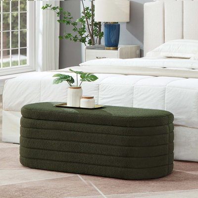 Banc de rangement moderne avec repose-pieds ovale