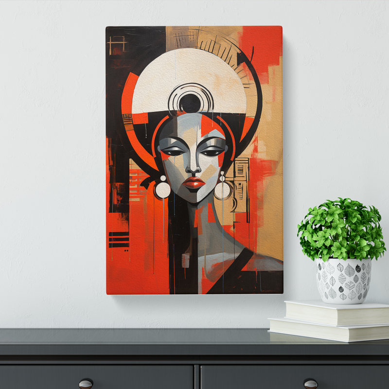African Woman Constructivism No.4 - Wrapped Canvas Print, 60cm H x 40cm W x 3cm D