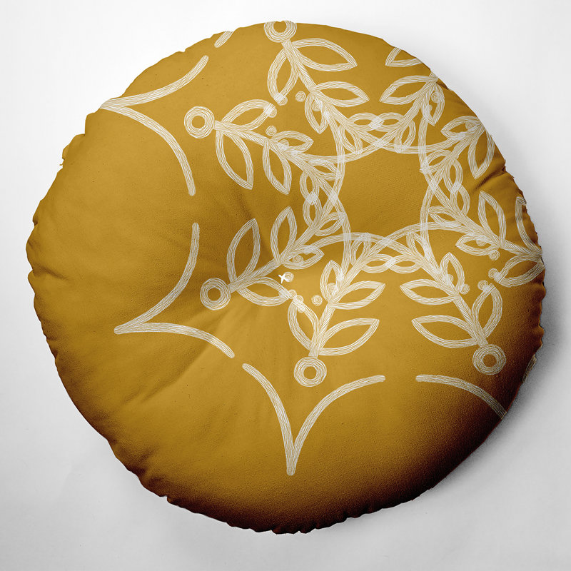 Geometric Reversible Throw Pillow, Yellow, 26" x 26"