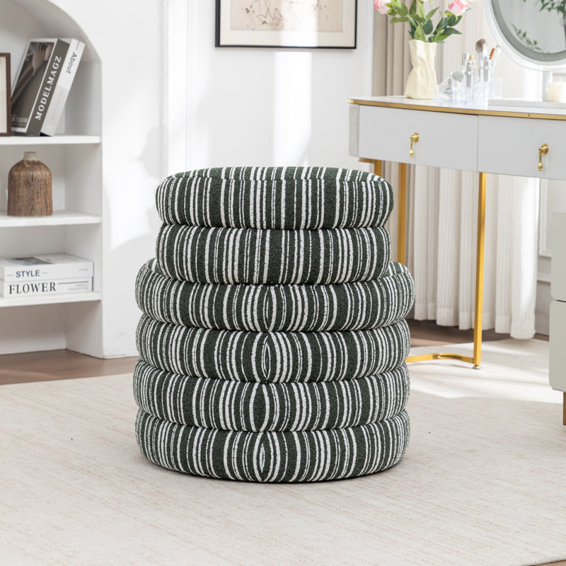 Chaise d'appoint rembourrée avec rangement, Vert