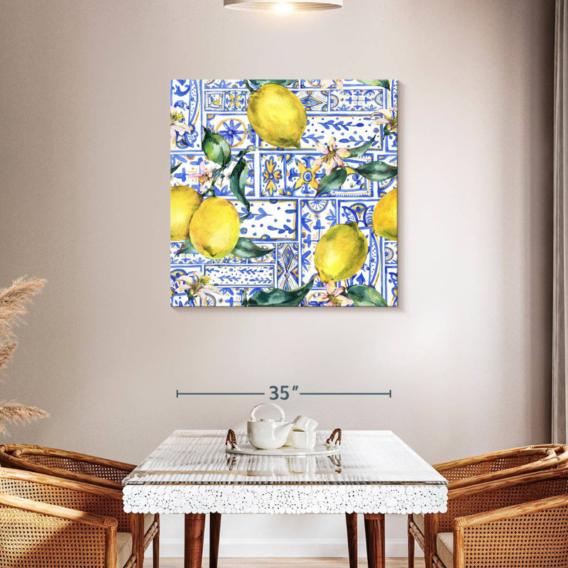 Yarlin Azulejo Lemons, 36'' H x 36'' W