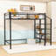 Lit mezzanine simple en métal avec rangement intégré et design contemporain-16461057