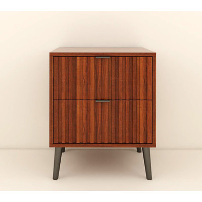 Wooden Nightstand with 2 Drawers