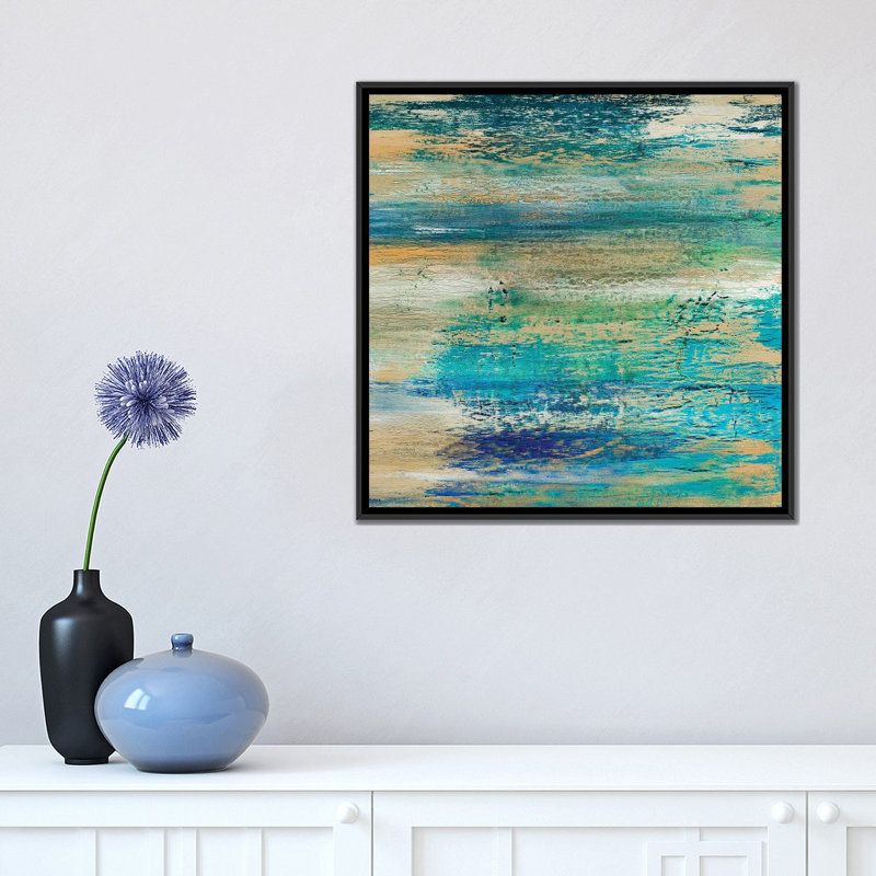 « filtered soleil », reproduction d’art sur toile, H 18 po x l 18 po x P 1,5 po, Toile encadrée noire, Pas de tapis