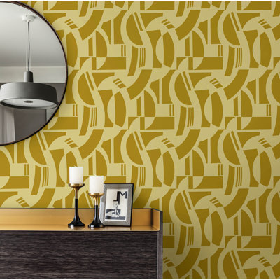 Carter Geometric Flock Wallpaper