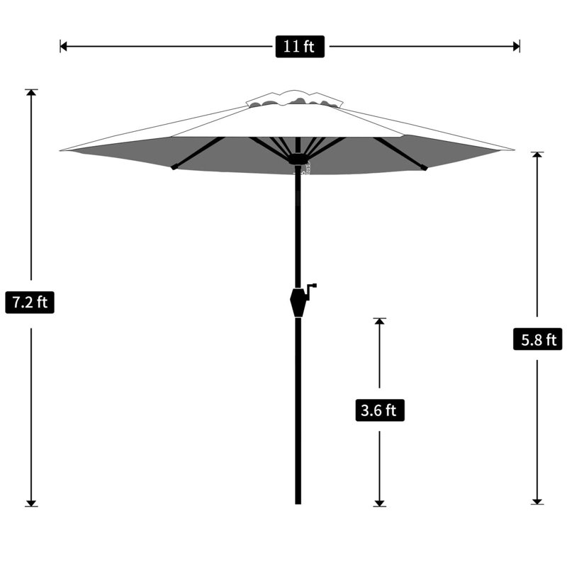 Parasol de marché de 132 po Haque, Vert foncé